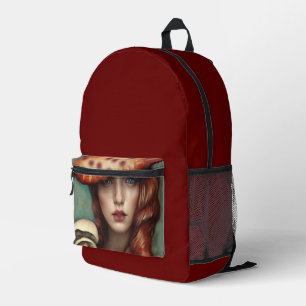 Minimalistischer Vintager Designer-Pilztrippy Bedruckter Rucksack