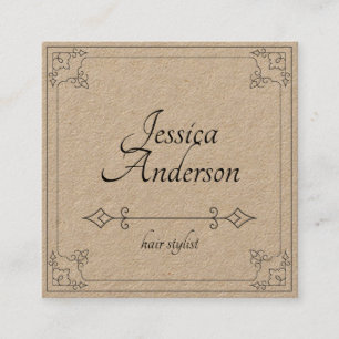 Minimalistischer Vintager einfacher Quadratische Visitenkarte