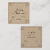 Minimalistischer Vintager einfacher Quadratische Visitenkarte (Vorne/Hinten)
