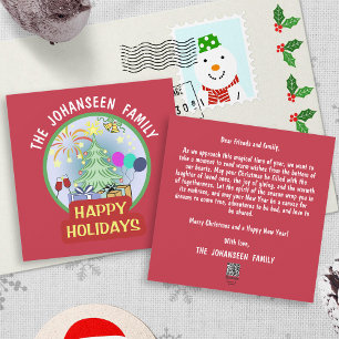 Minimalistischer, Vintager, feiner und fröhlicher  Feiertagskarte