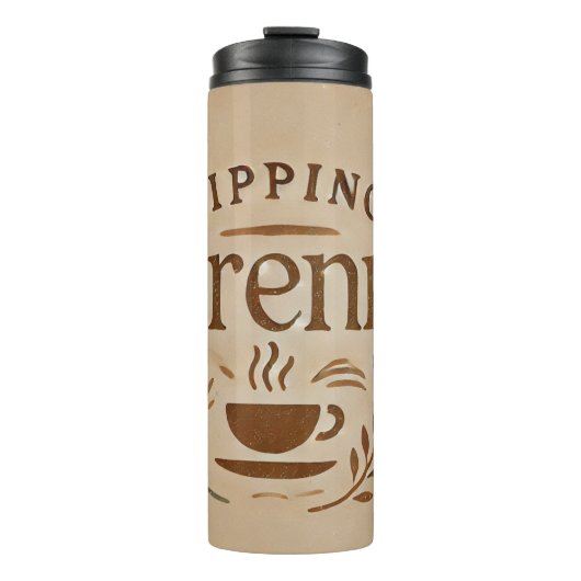 Minimalistischer Vintager Kaffeetopf Thermosbecher (Vorderseite)