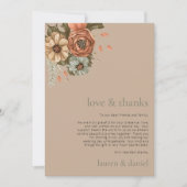 Minimalistischer Vintager QR-Code Dankeskarte (Vorderseite)