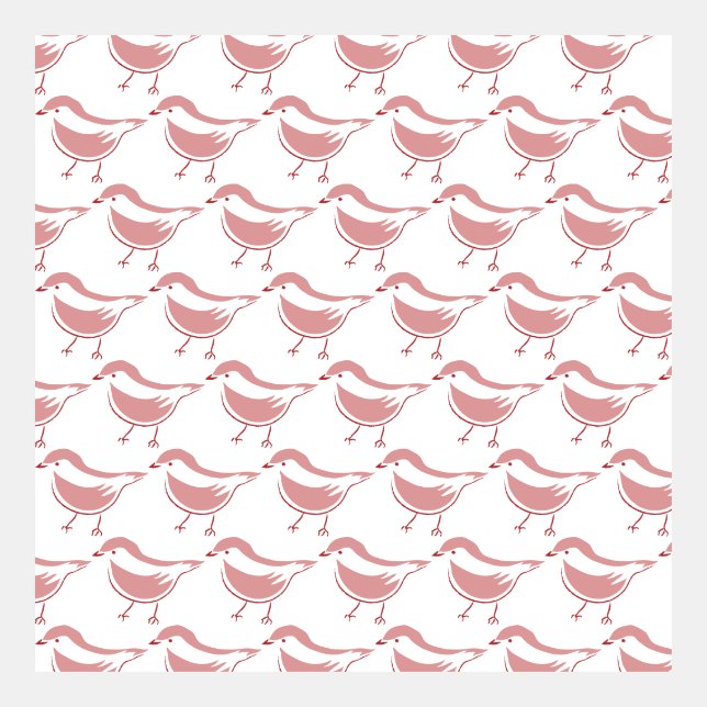 Minimalistischer Vogel Zeichnend Muster (Vorderseite)