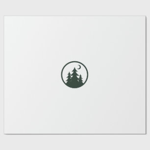 Minimalistischer Wald-Abzeichen-Natur-Abenteuer-No Geschenkpapier