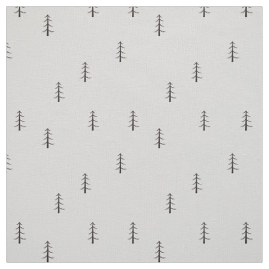 Minimalistischer Wald auf Hellgrau Stoff (Muster)