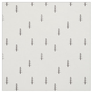 Minimalistischer Wald auf Weiß Stoff