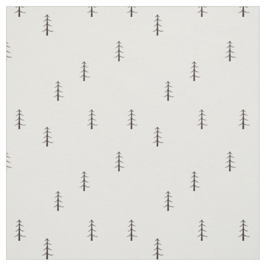 Minimalistischer Wald auf Weiß Stoff (Muster)