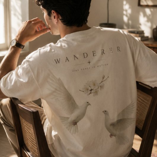 Minimalistischer Wanderer-Ästhetik-Taube Oversized T-Shirt