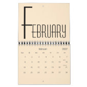 Minimalistischer Wandkalender (Feb 2027)