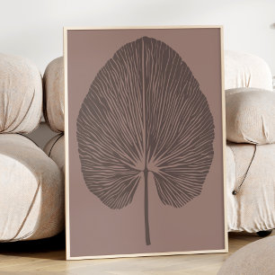 Minimalistischer, warmer Mocha Brown Botanischer B Poster