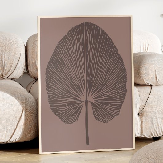 Minimalistischer, warmer Mocha Brown Botanischer B Poster
