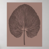 Minimalistischer, warmer Mocha Brown Botanischer B Poster (Vorne)