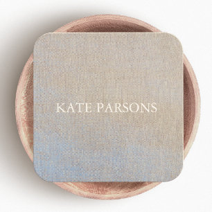 Minimalistischer Wäsche (Bild) Eleganter Designer Quadratische Visitenkarte