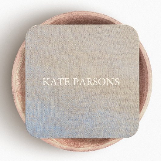 Minimalistischer Wäsche (Bild) Eleganter Designer Quadratische Visitenkarte