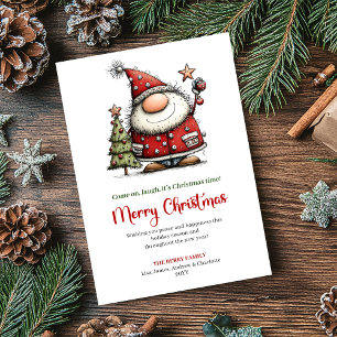 Minimalistischer Wasserfarben-Weihnachtsmann Lusti Feiertagskarte