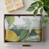 Minimalistischer Wasserfarben-Zweig mit Zitrone Seidenpapier (Geschenk)