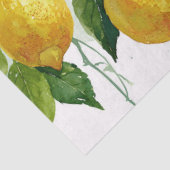 Minimalistischer Wasserfarben-Zweig mit Zitrone Seidenpapier (Ausschnitt)