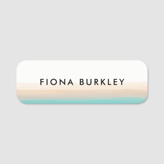 Minimalistischer Wasserfarbenpinselschlag Namensschild (Vorderseite)