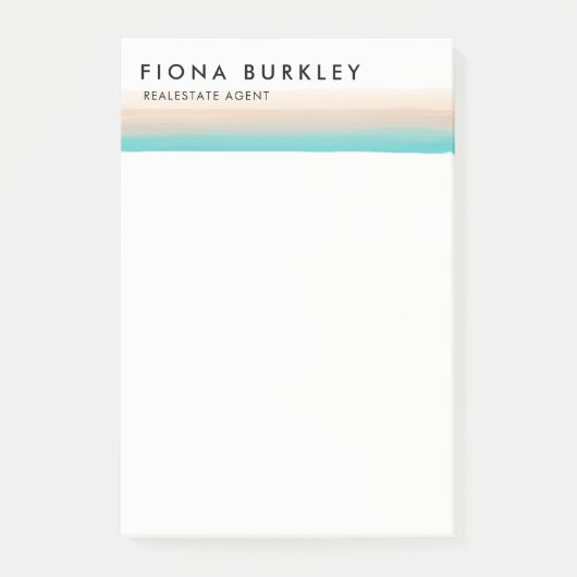 Minimalistischer Wasserfarbenpinselschlag Post-it Klebezettel (Vorderseite)