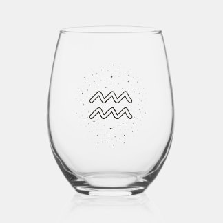 Minimalistischer Wassermann-Sternzeichen-Stiellose Weinglas Ohne Stiel