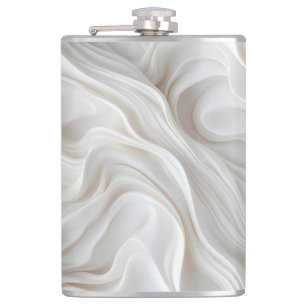 Minimalistischer Wavefass aus weißem Marmor Elegan Flachmann