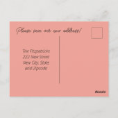 Minimalistischer Wechsel zum städtischen Kunstwerk Postkarte (Rückseite)