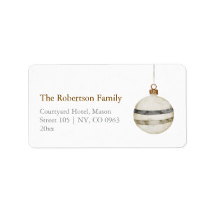 Minimalistischer Weihnachtsball Adressaufkleber