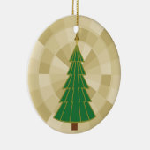 Minimalistischer Weihnachtsbaum auf Gold Keramik Ornament (Rechts)