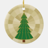 Minimalistischer Weihnachtsbaum auf Gold Keramik Ornament (Hinten)