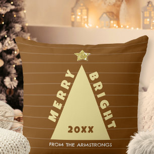 Minimalistischer Weihnachtsbaum aus Schokoladenbra Kissen