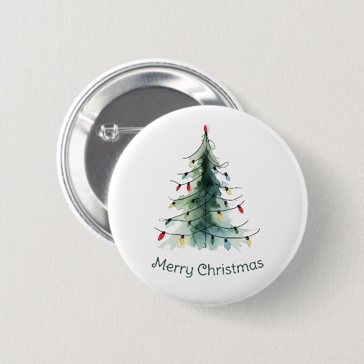 Minimalistischer Weihnachtsbaum Button (Vorne & Hinten)