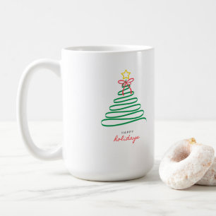 🎄 Minimalistischer Weihnachtsbaum-Feiertagsbecher Kaffeetasse