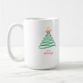 🎄 Minimalistischer Weihnachtsbaum-Feiertagsbecher Kaffeetasse (Links)