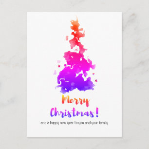 Minimalistischer Weihnachtsbaum Feiertagspostkarte