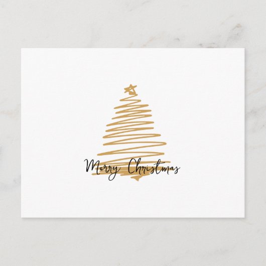 Minimalistischer Weihnachtsbaum Frohe Weihnachten Postkarte (Vorderseite)