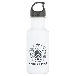 Minimalistischer Weihnachtsbaum Frohe Weihnachtsge Edelstahlflasche