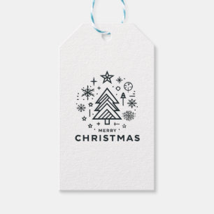 Minimalistischer Weihnachtsbaum Frohe Weihnachtsge Geschenkanhänger