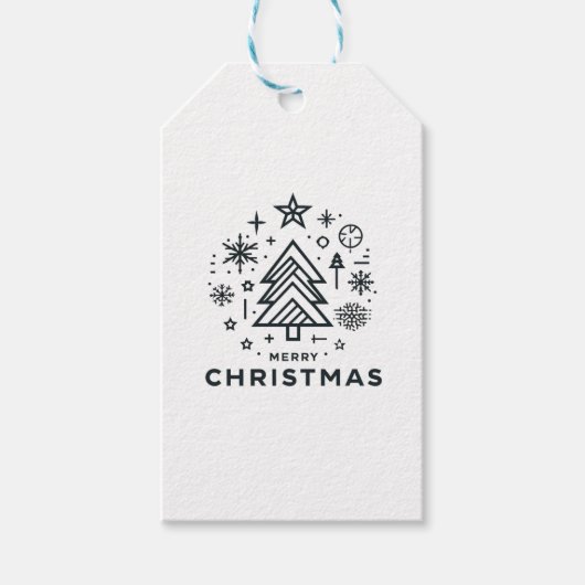 Minimalistischer Weihnachtsbaum Frohe Weihnachtsge Geschenkanhänger (Vorderseite)