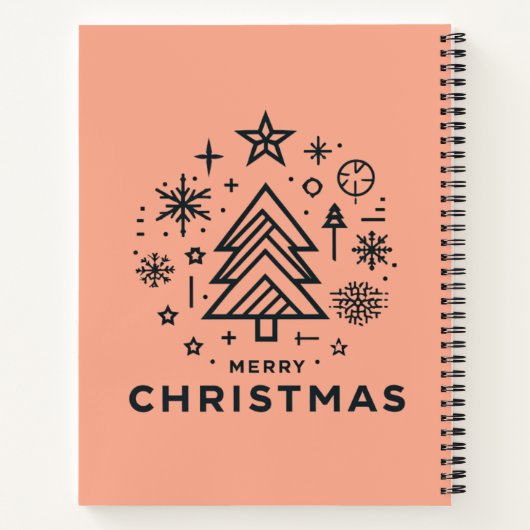 Minimalistischer Weihnachtsbaum Frohe Weihnachtsge Notizblock (Rückseite)