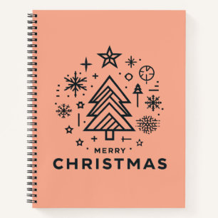 Minimalistischer Weihnachtsbaum Frohe Weihnachtsge Notizblock