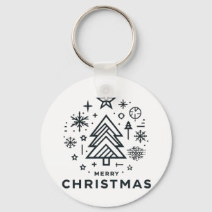 Minimalistischer Weihnachtsbaum Frohe Weihnachtsge Schlüsselanhänger