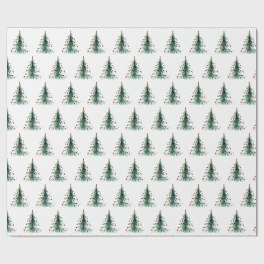 Minimalistischer Weihnachtsbaum Geschenkpapier (Flach)