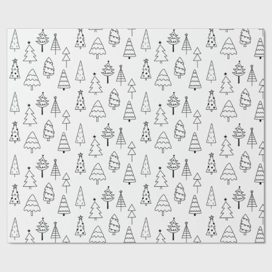 Minimalistischer Weihnachtsbaum Geschenkpapier (Flach)