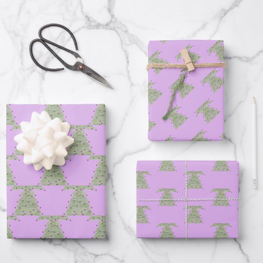Minimalistischer Weihnachtsbaum Geschenkpapier Set (Vorderseite)