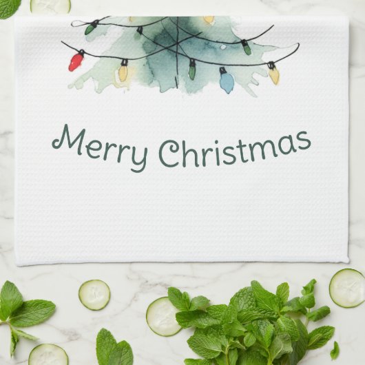 Minimalistischer Weihnachtsbaum Geschirrtuch (Gefaltet)