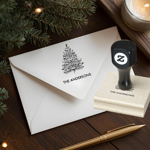 Minimalistischer Weihnachtsbaum Gummistempel