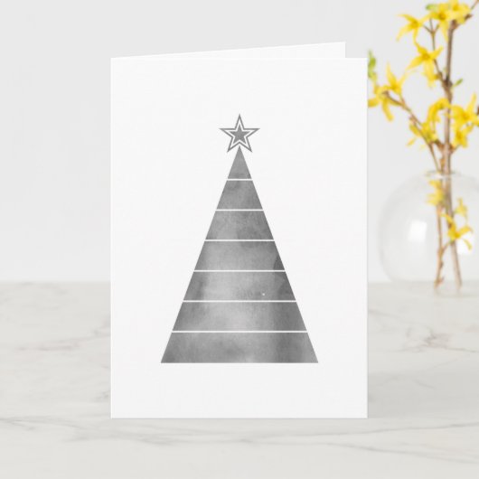 Minimalistischer Weihnachtsbaum Karte (Gelbe Blume)