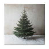 Minimalistischer Weihnachtsbaum mit sanften Lichte Fliese (Vorderseite)