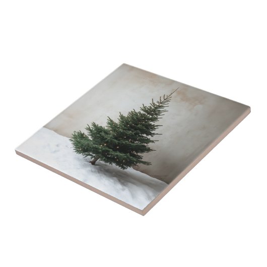 Minimalistischer Weihnachtsbaum mit sanften Lichte Fliese (Seite)