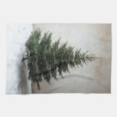 Minimalistischer Weihnachtsbaum mit sanften Lichte Geschirrtuch (Horizontal)